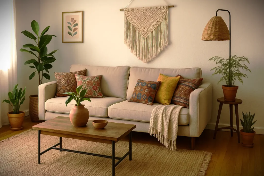 Bohemian Living Room on a Budget